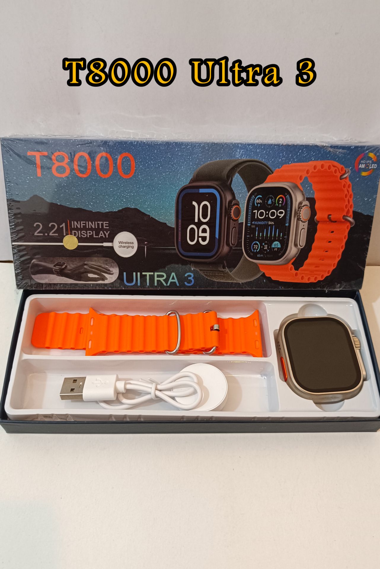 ساعت هوشمند T8000 Ultra3 ضد آب با بدنه آلومینیومی