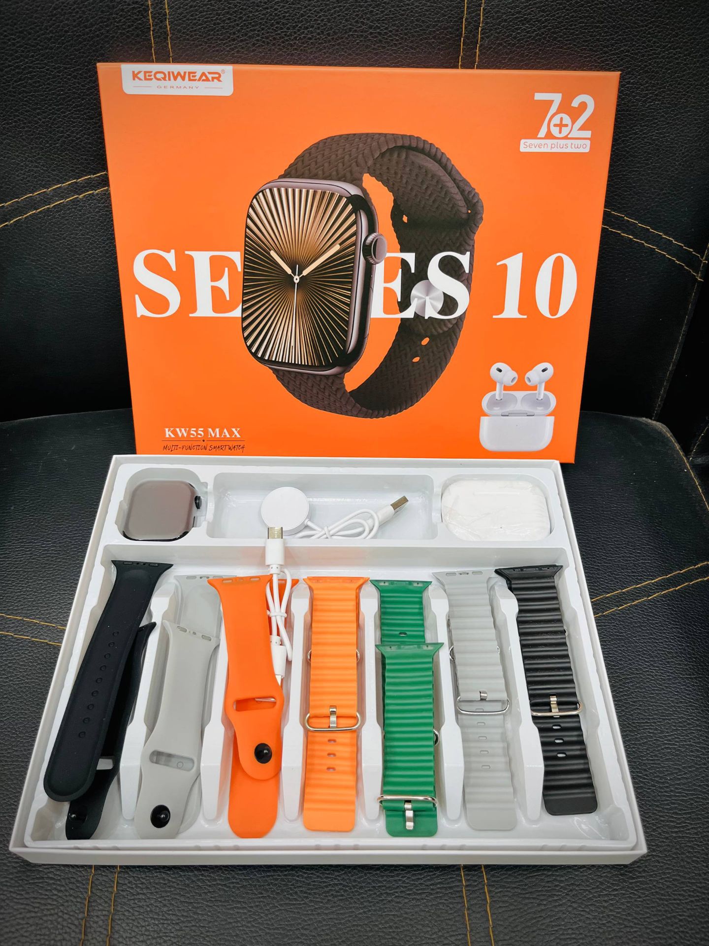 ساعت هوشمند اپل KW55 MAX با بند سیلیکونی